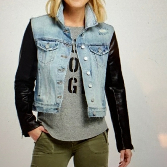 blanknyc peplum denim jacket